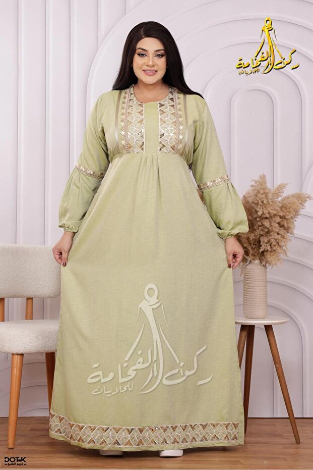 Linen abaya made of light and comfortable linen material with an elegant and modern design, ideal for everyday use - 2