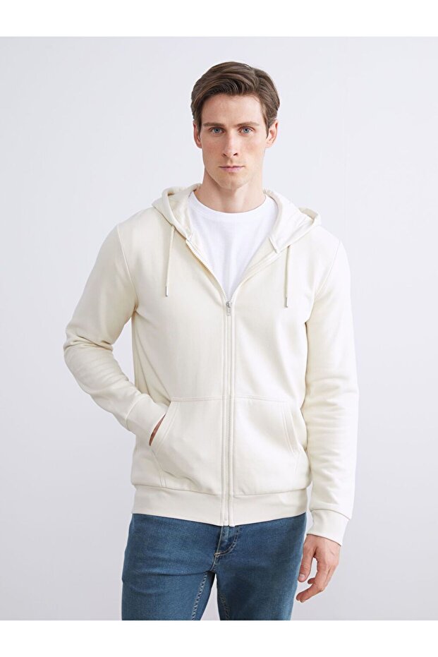 LCWAIKIKI Classic Hooded Long Sleeve Men's Zippered Sweatshirt