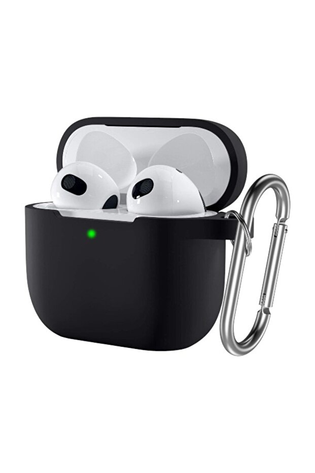 Flexible Silicone Case Cover Compatible with AirPods 4th Generation - Black