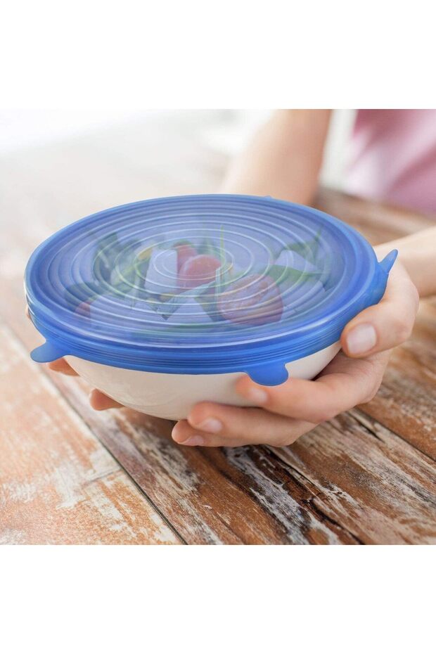 أغطية سيليكون قابلة للتمدد - عبوة من 6 قطع - أغطية قابلة للتمدد متعددة الأحجام - 4