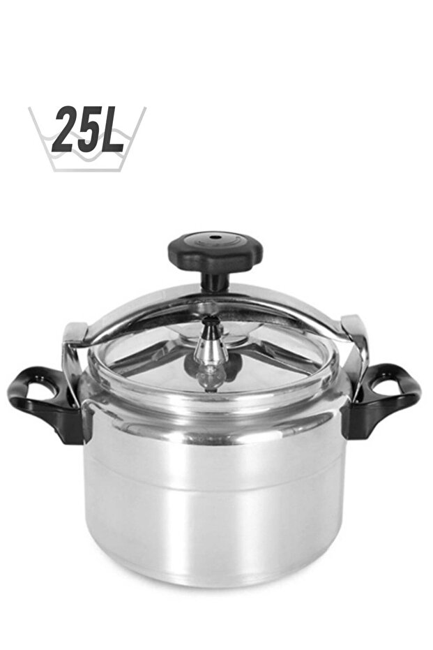 25Liters Aluminium Pressure Cooker Silver/Black