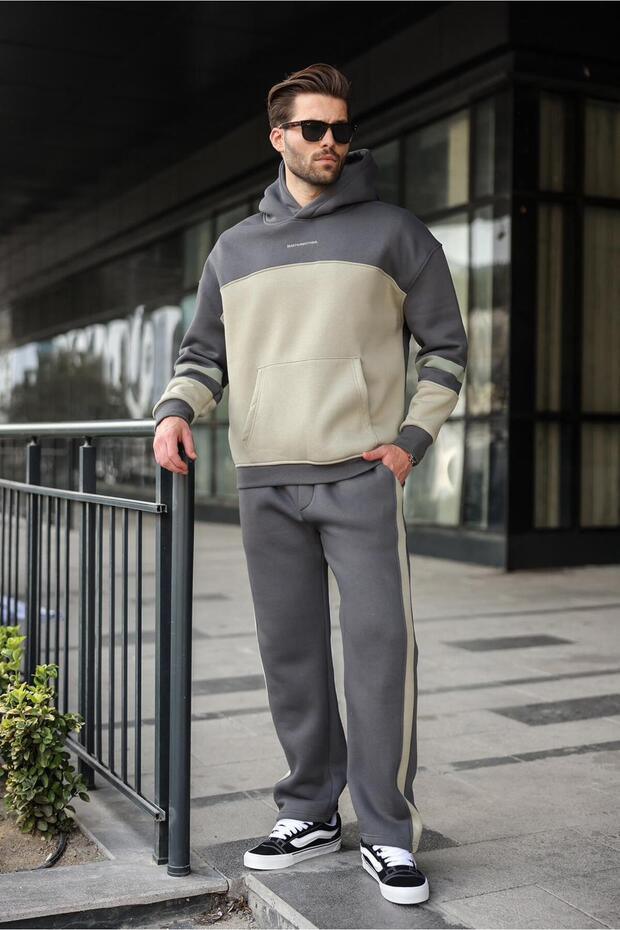 Set de trening cu glugă, afumat, E7340 - 1