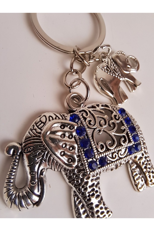 Silver Color Elephant Keychain (9 cm)
