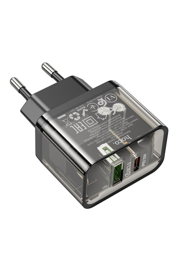 Încărcător USB Tip-C - Negru Transparent - 2