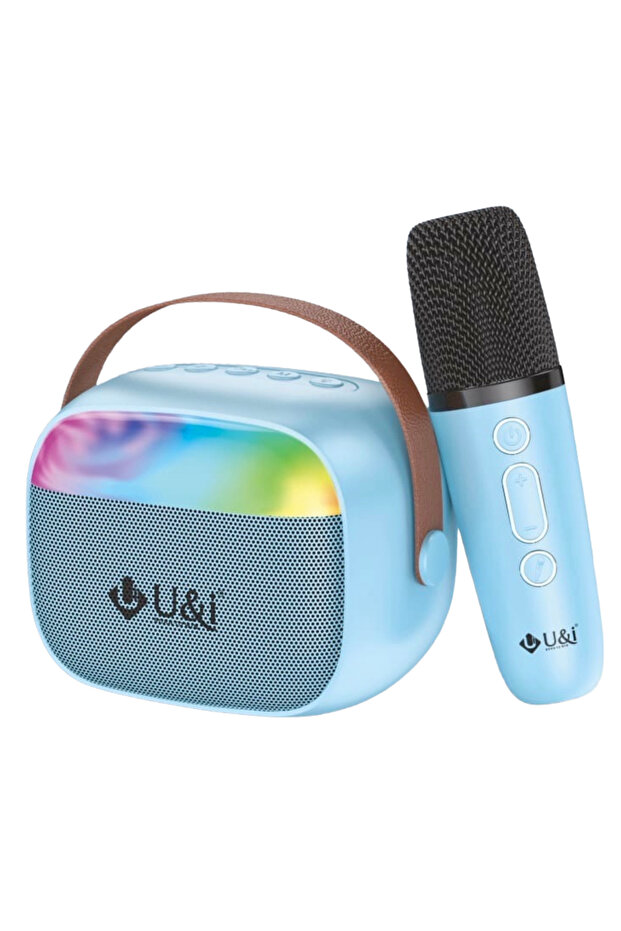 Wireless Karaoke Speaker with RGB LED Party Lights, Portable Bluetooth Speaker & Noise Reduction Mic
