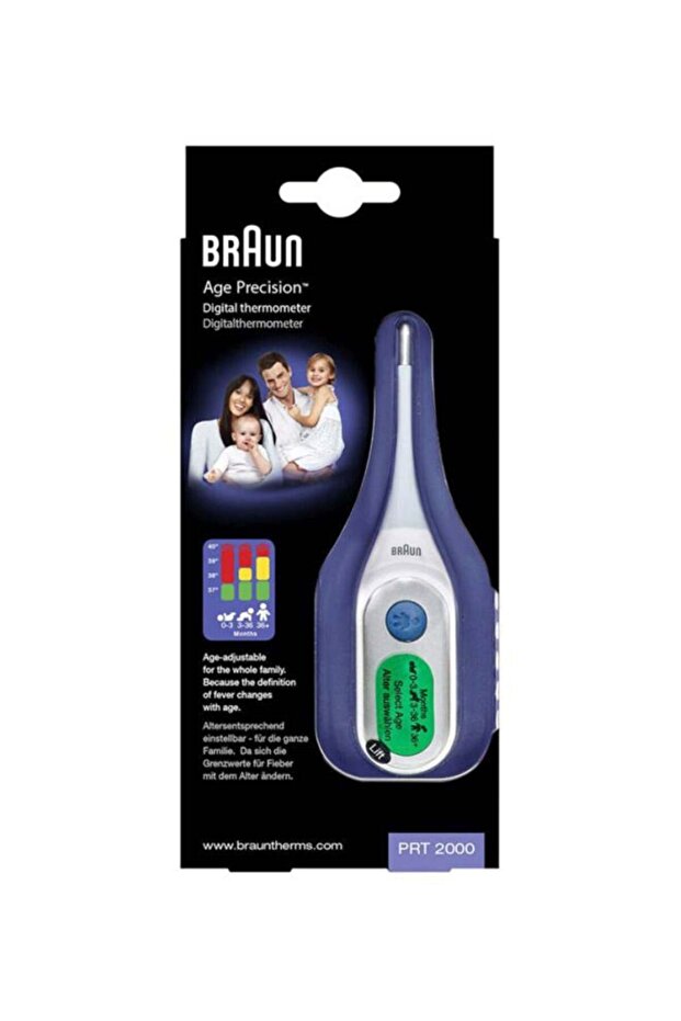 Digital thermometer with age-accurate technology, color LCD display, and 8-second rapid fever alarm - 2
