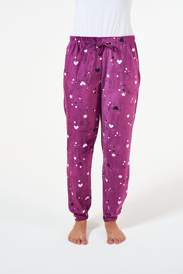 Patterned Soft Velvet Single Bottom Garment