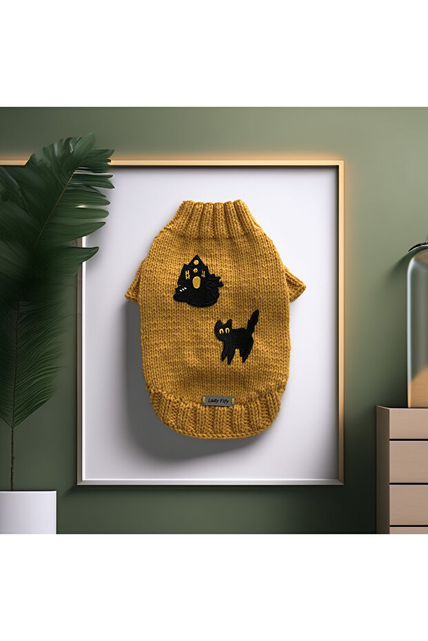 Yellow Halloween Sweater for Cat and Dog