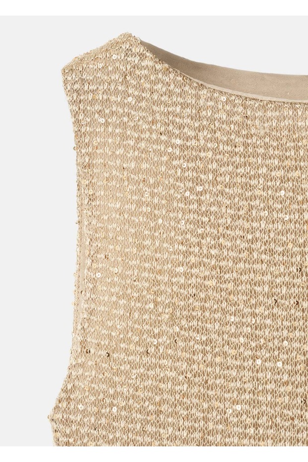 Payet detaylı triko elbise - 6