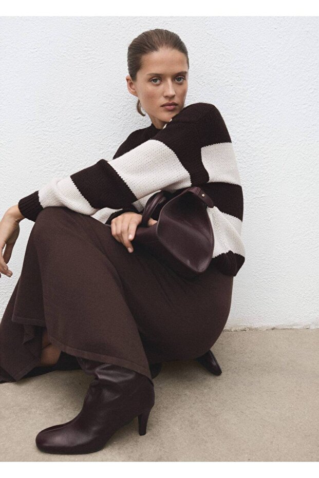 Çizgili triko kazak - 6