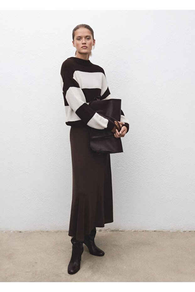 Çizgili triko kazak - 2