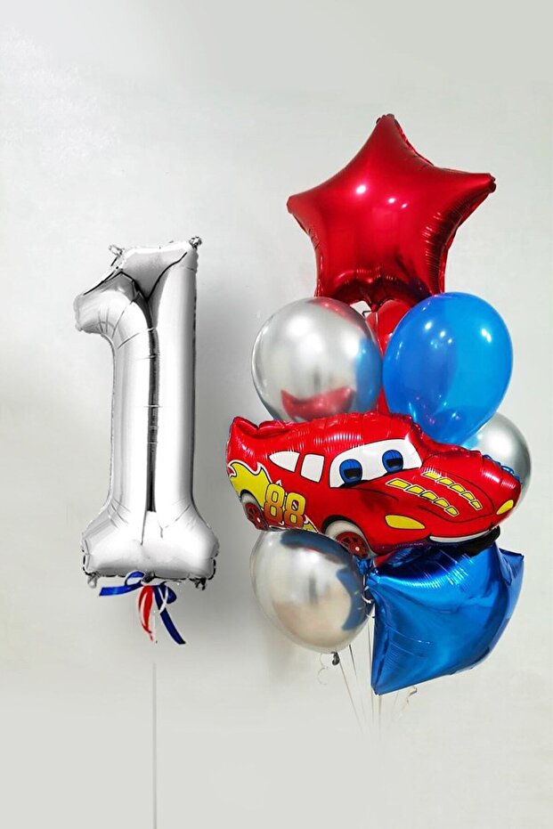 Red Car Themed Balloon Set Age 1