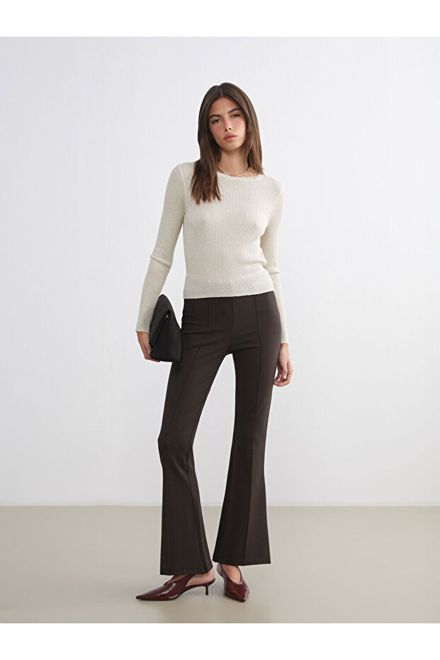 Ekstra Dar Fit İspanyol Paça Kadın Pantolon - 1