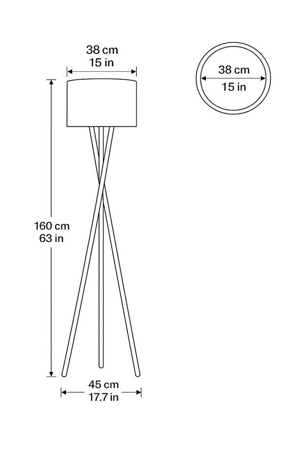 BOHEM TRİPOD AHŞAP AYAKLI DESENLİ BAŞLIKLI LAMBADER - 9