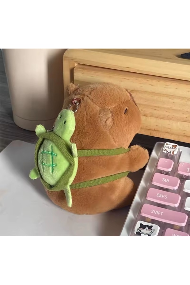 Capybara Plush Toy Bag Ornament Charm Green Sulfate Capybara 12cm