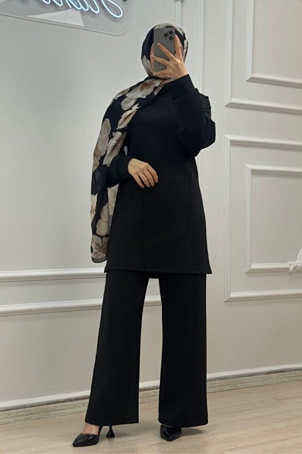 Basic Scuba Black Hijab Set - 1
