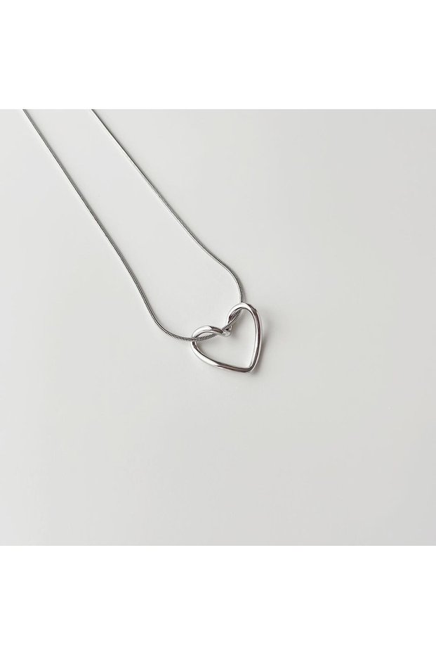 Love Heart Gray Steel Necklace |   Steel Necklace