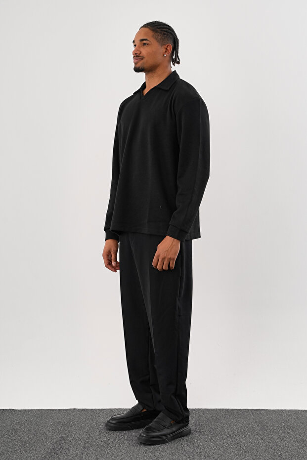 EASE Oversize Sweatshirt Siyah - 4