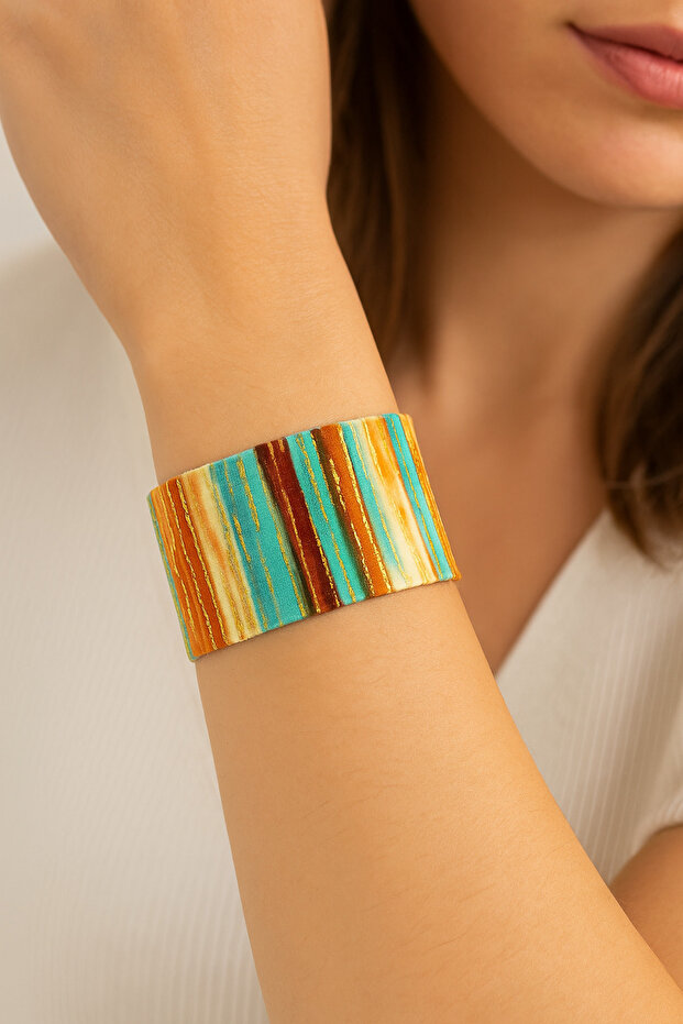 Boho Wave Renkli Kumaş Bileklik - 1