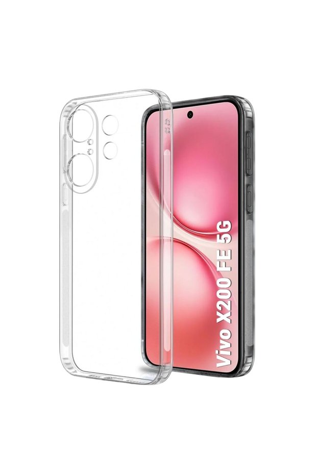 Vivo X200 Fe Compatible Silicone Case - Flexible Pastel Color Cover with Camera Protection - Transparent
