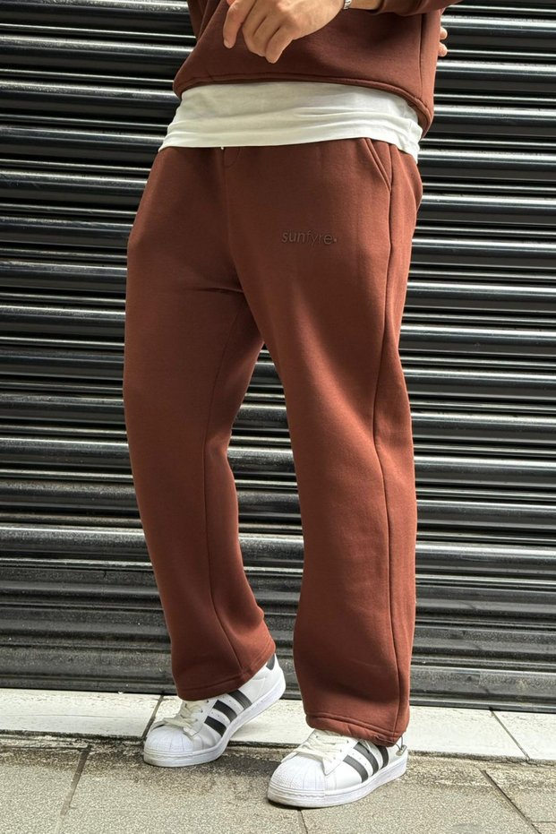 Men's 3 Thread Ribbed Winter Altan Adjustable Baggy Sweatpants