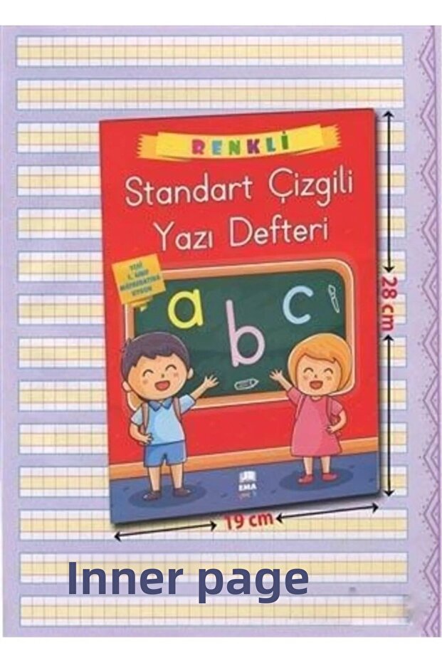 دفتر كتابة جميل مخطط ملون مقطوع بحجم A4