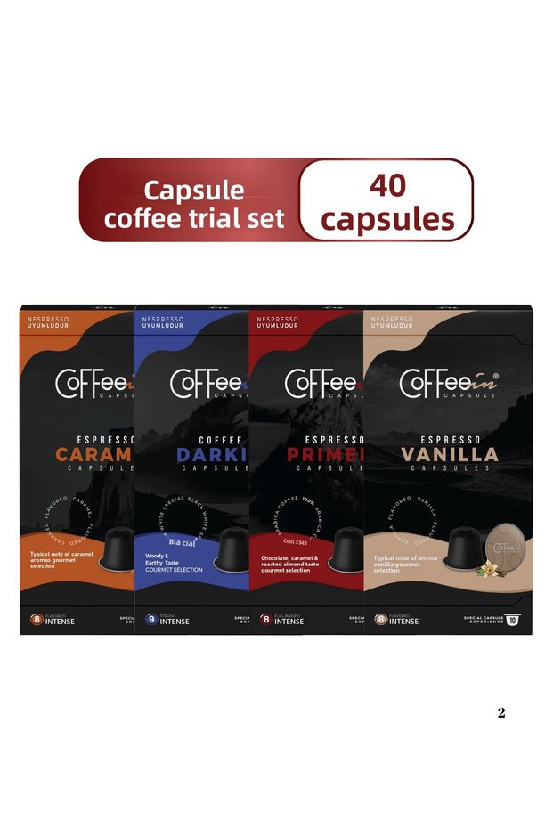 Nespresso Compatible Capsule Coffee Advantageous Trial Set – 40 Pieces 100% Arabica