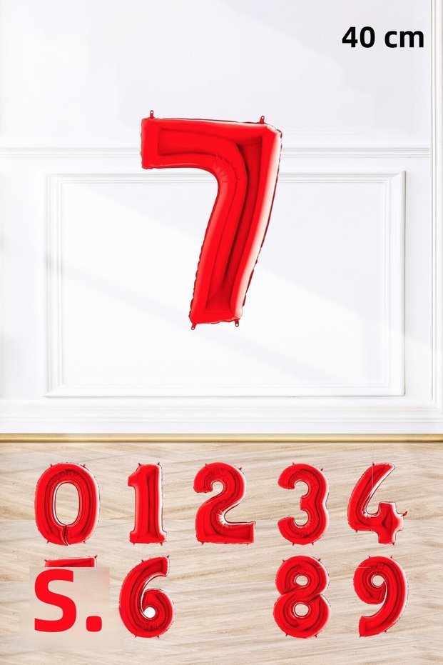 Red Number Foil Balloon Red Age Balloon Number Balloons 16 Inches 40 cm