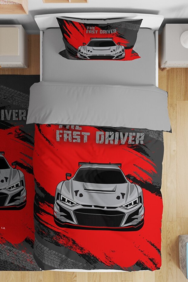 Car 2 Patterned Single Baby Kids Bedding Set