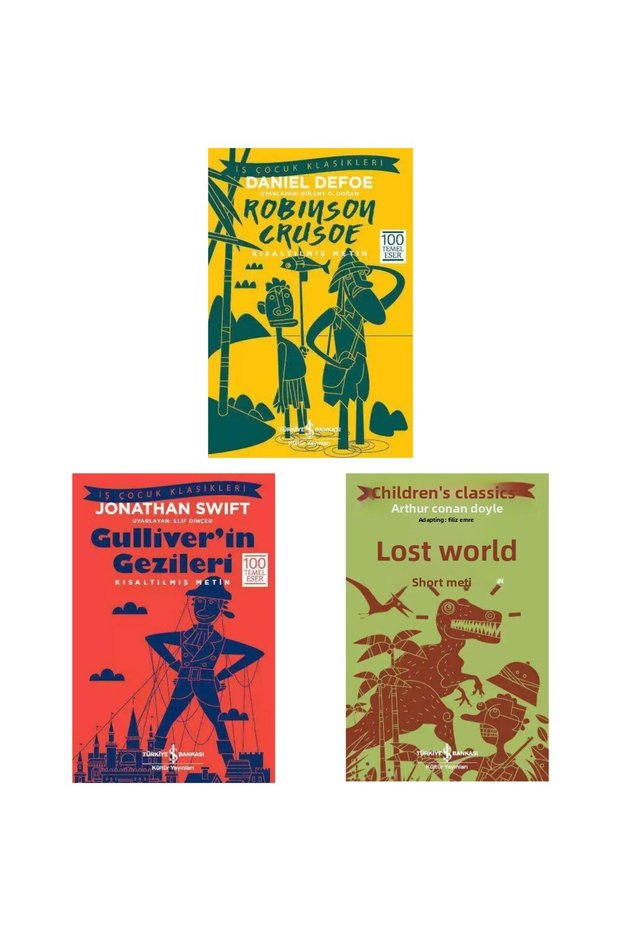 Iş Çocuk Klasikleri 3'lü (Kayıp Dünya-Gulliver’in Gezileri-Robinson Crusoe)