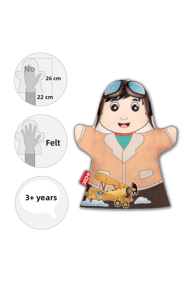 Mstz Lisinya247 Pilot Professions Felt Hand Puppet Zncm - 4