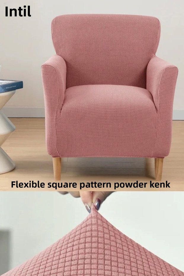 Lycra Stretch Elastic Flexible Square Pattern Armchair Single Seat Cover Sofa Cover