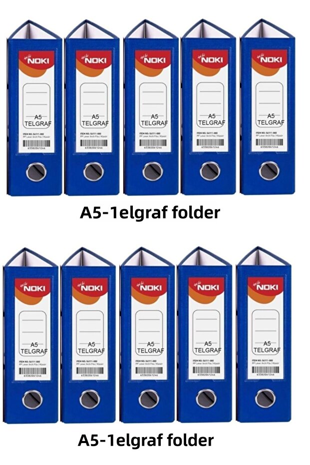 مجلد التلغراف الأزرق العريض A5 البلاستيك 10 قطع - 1