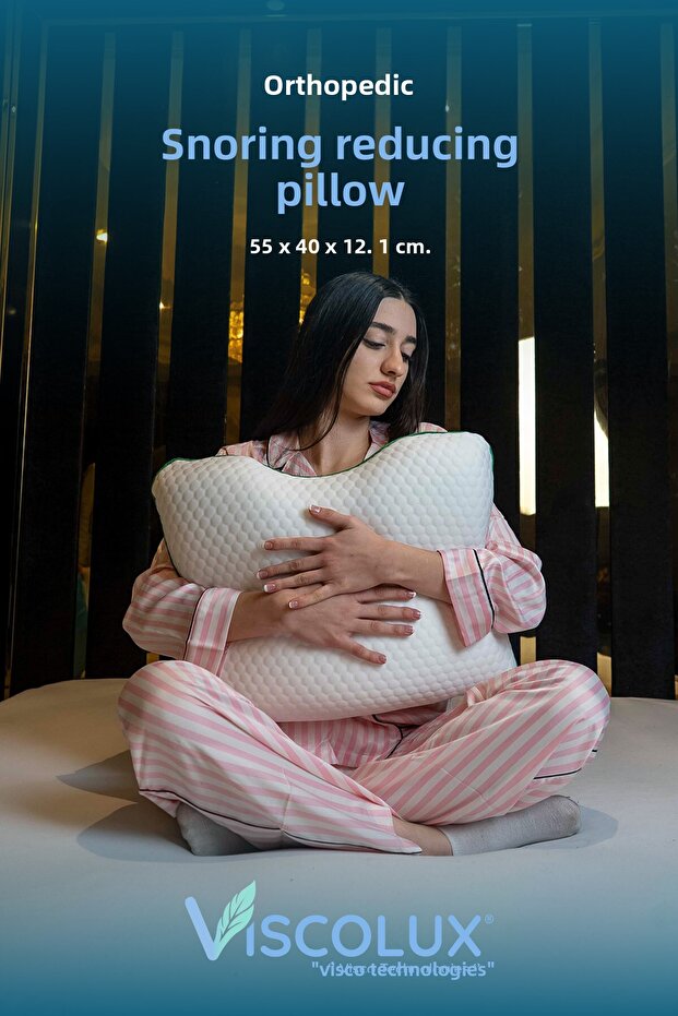 Snoring Reducing Pillow - Anti-Snoring Orthopedic Visco Pillow Green 55X40X12/10