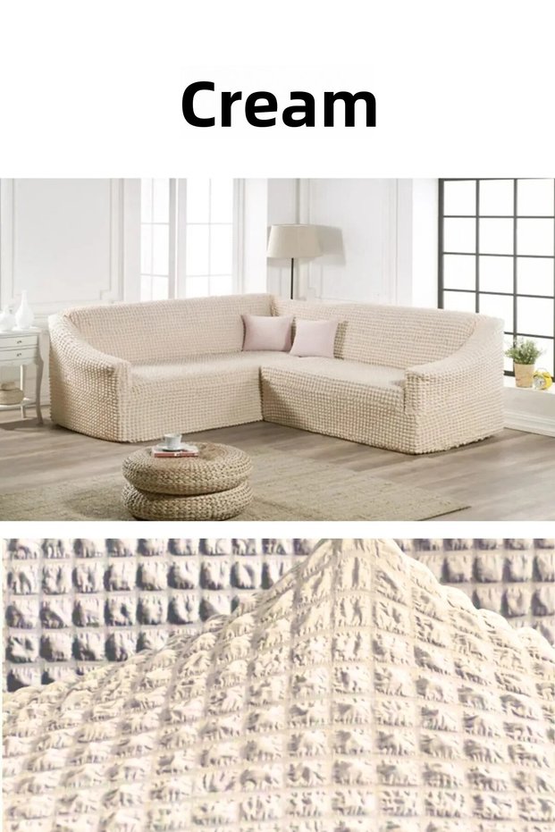 Bürümcük Seat Cover Without Skirt L Corner. 7 Seater Flexible, Corner Seat Cover. Total Length 550cm