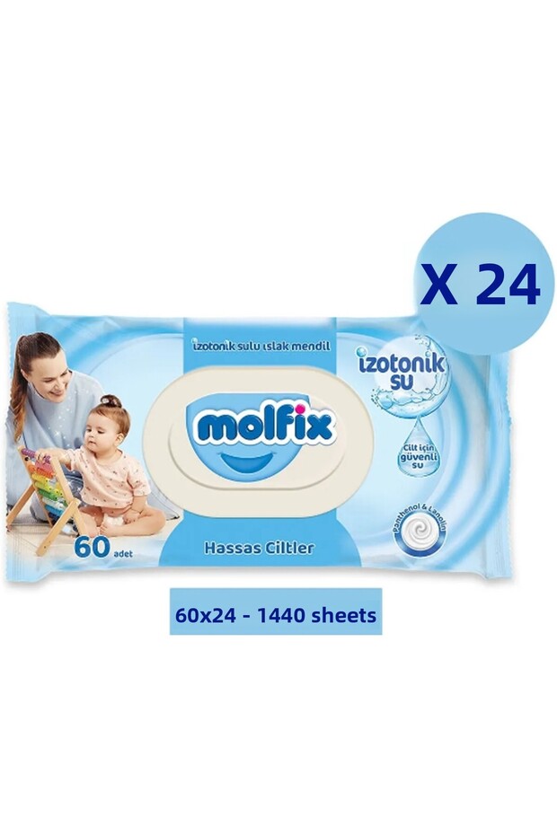 Isotonic Sensitive Skin Wet Towels 60 X 24 Pieces (1440 Sheets)