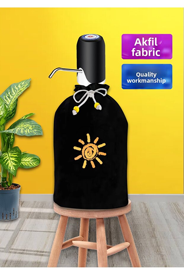 Black Bottle Cover Sun Printed Black Fabric Bottle Cover