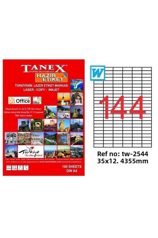 Tw-2544 35x12.4355 ملم ملصق ليزر 100 قطعة