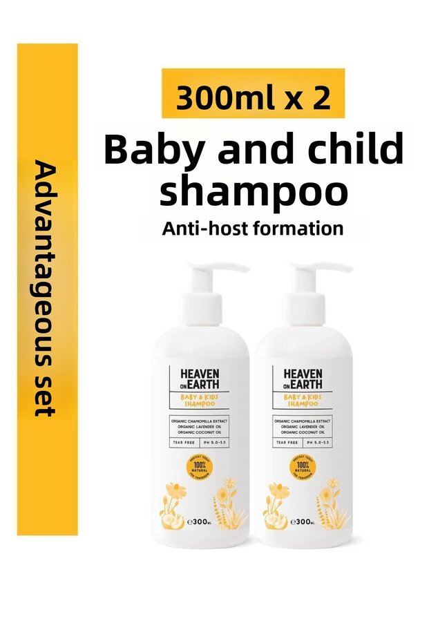 Anti-Sickness Baby and Children Hair and Body Shampoo 300 ml X2 100% Natural Organic Vegan Paraben-Free