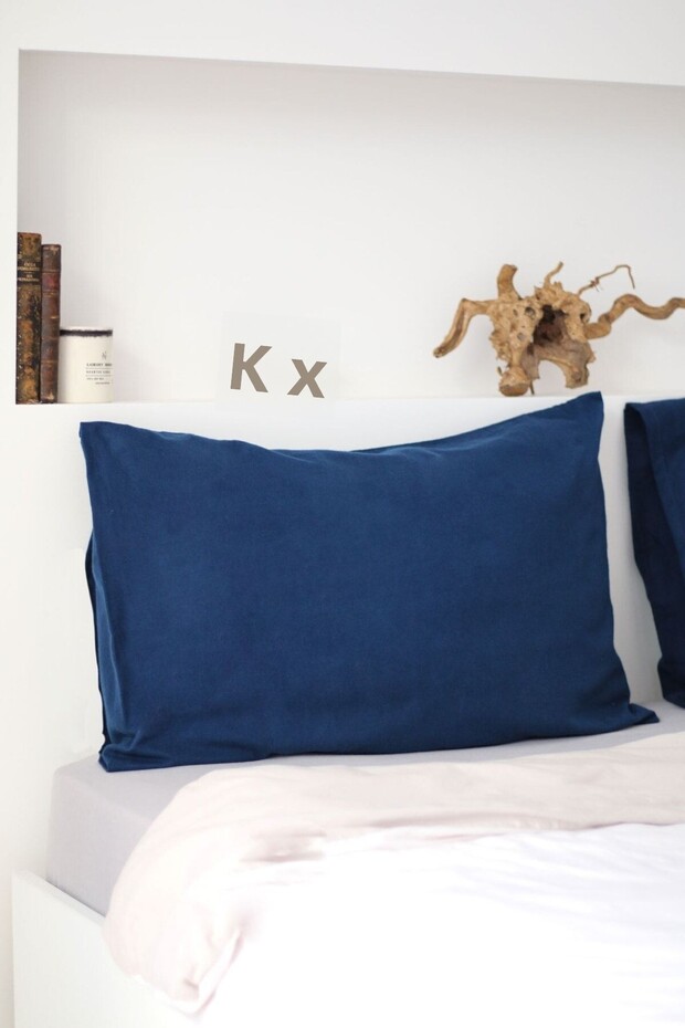 2-Piece Blue Pillowcase 100% Cotton 50x70