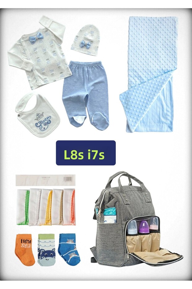 5-Piece Birth Set (Mother Baby Bag, Hospital Release Blanket, 10-Piece Wipes and 3-Piece Socks)