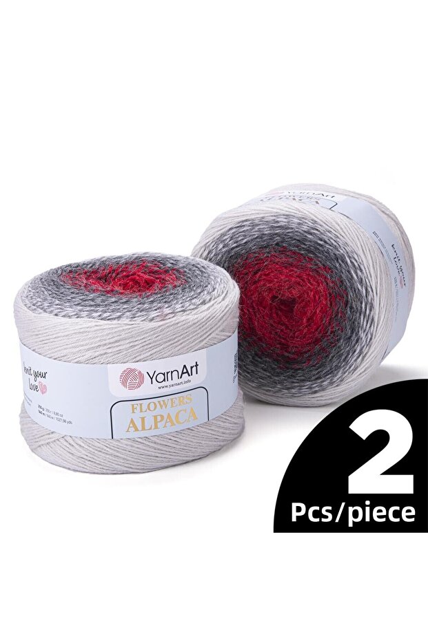 Flowers Alpaca Knitting Yarn - 436 - 2 Pieces
