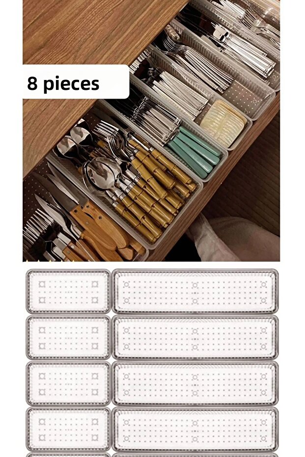 Bade 8 Pieces Drawer Inside Spoon Holder 4 4 Organizer Organizer Modular Cutlery Box