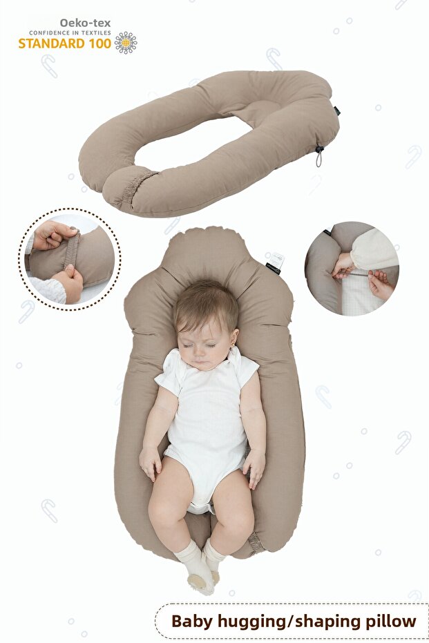 Moresleep 2-in-1 Baby Hugging and Shaping Pillow, Flat Head Pillow, Cotton, Sleeping Pillow