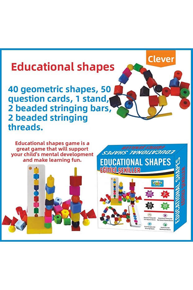 Educational Shapes Ipe Stringing Beads Sorting Speedy Look Knee Boz Game