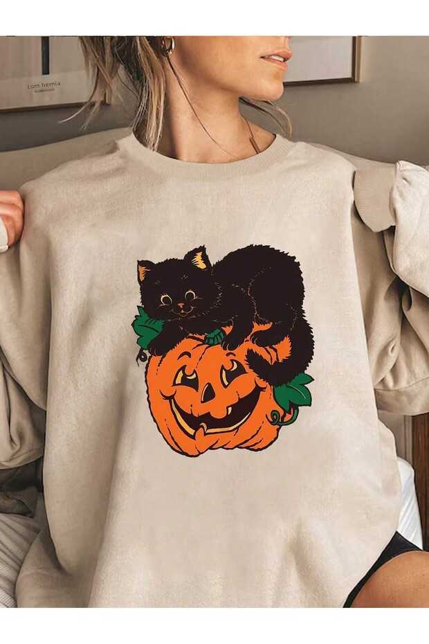 Halloween Themed Unisex Printed Sweatshirt