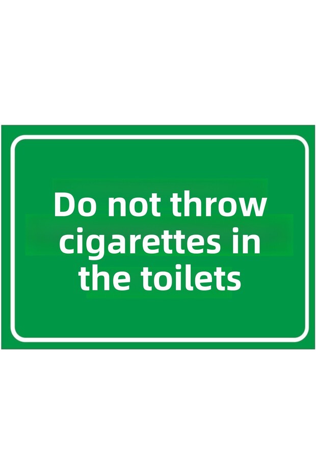 White Warning Sign 50X70Cm