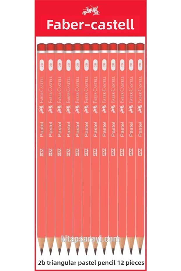 2b Triangle Pencil Pastel Pink 12 Pcs