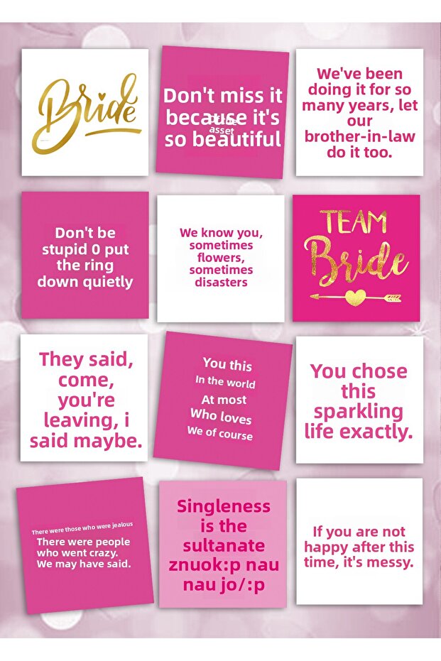 Bachelorette Party Motto 12 Fun Cards Bride to Be Bride