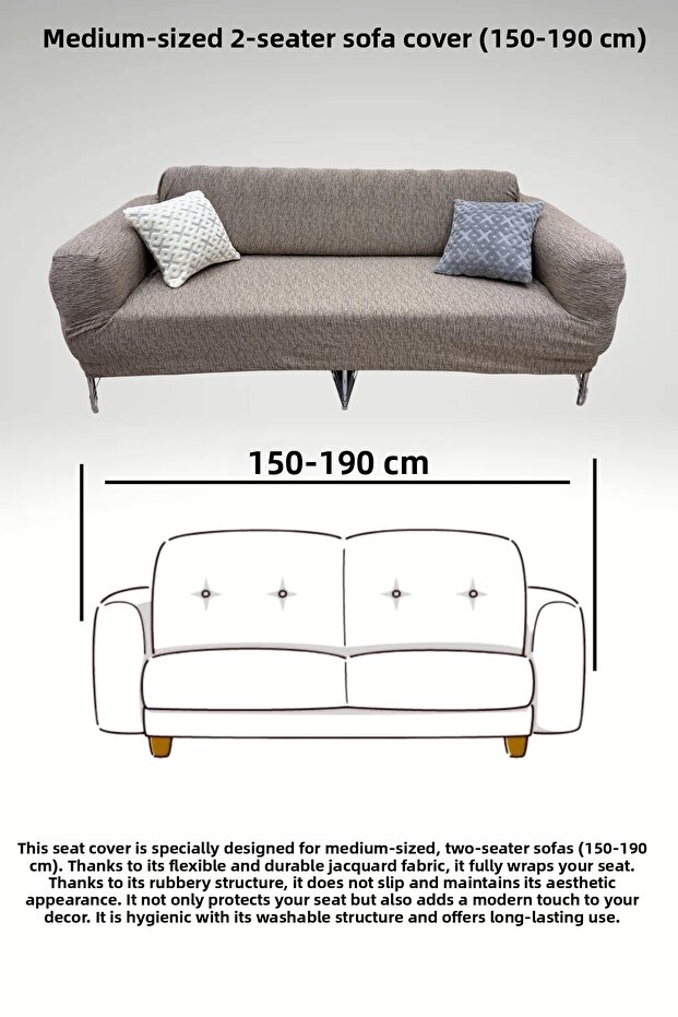 Jacquard 2-Person Medium Size Sofa Cover, Sofa Bed Sofa Cover (Price for 1 piece)